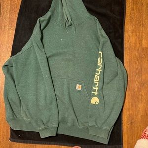 Green carhartt hooded sweatshirt